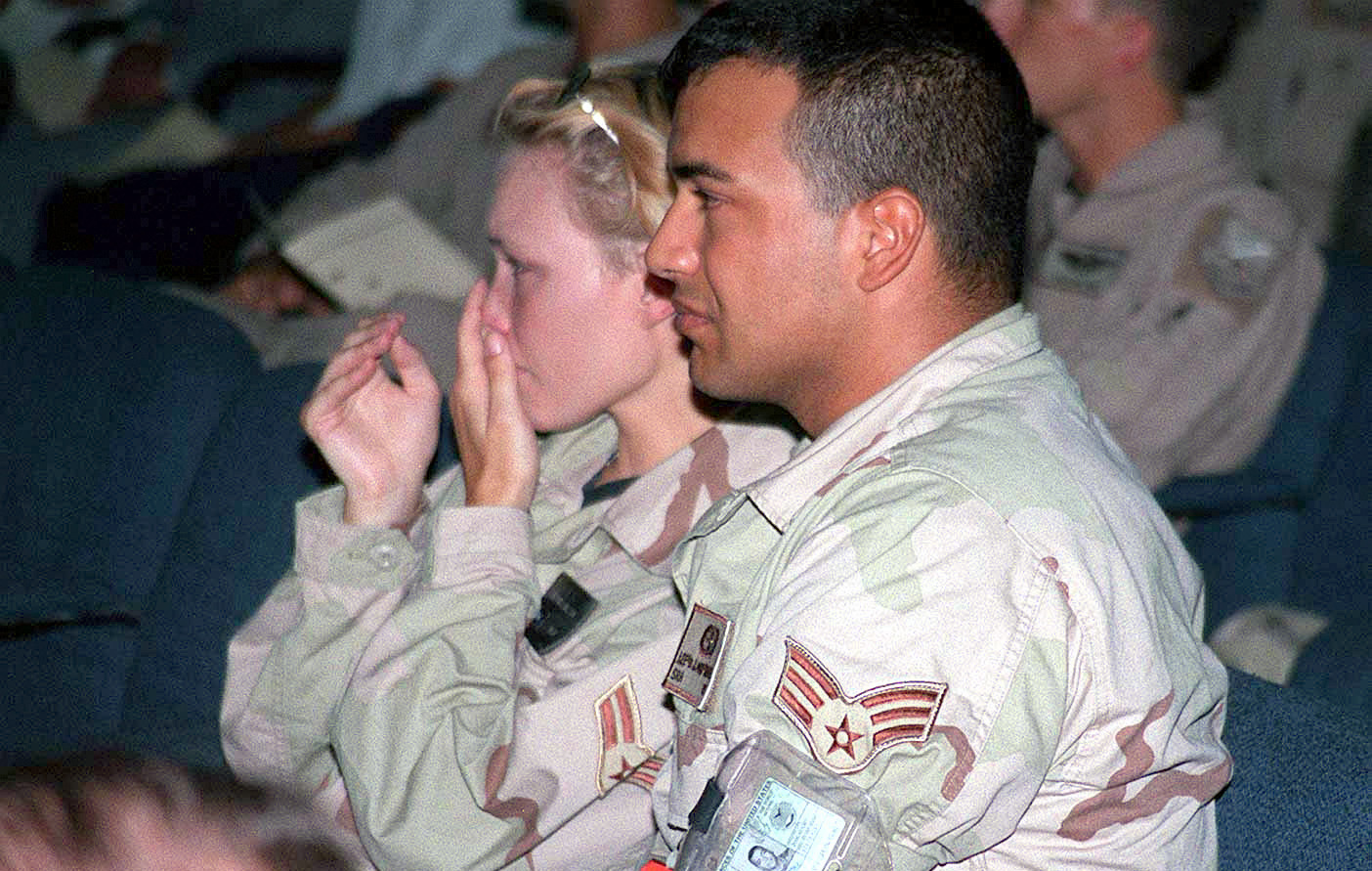 Personnel from the 4404th Wing at Dhahran Air Base during the Khobar Towers memorial